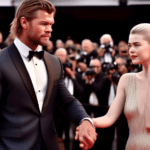 Anya Taylor-Joy and Chris Hemsworth receiving a 6-minute standing ovation at the Cannes Film Festival premiere of 'Furiosa', depicted with joyous applause and emotional scenes from the audience, again