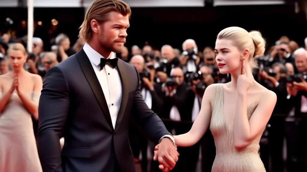 Anya Taylor-Joy and Chris Hemsworth receiving a 6-minute standing ovation at the Cannes Film Festival premiere of 'Furiosa', depicted with joyous applause and emotional scenes from the audience, again