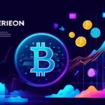Create an image that showcases a vibrant digital landscape with various iconic cryptocurrency symbols like Bitcoin, Ethereum, and emerging coins floating around. Include elements such as charts, graph