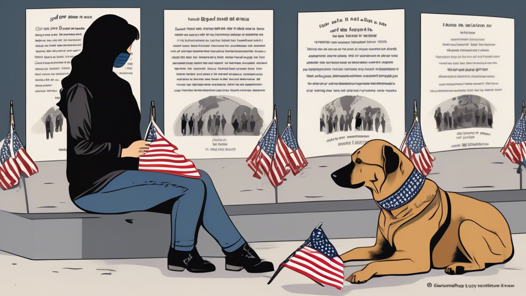 Create a poignant illustration capturing a grieving mother in front of a memorial for her airman son, who was killed by a Florida deputy. Include symbolic elements like military dog tags, a folded Ame